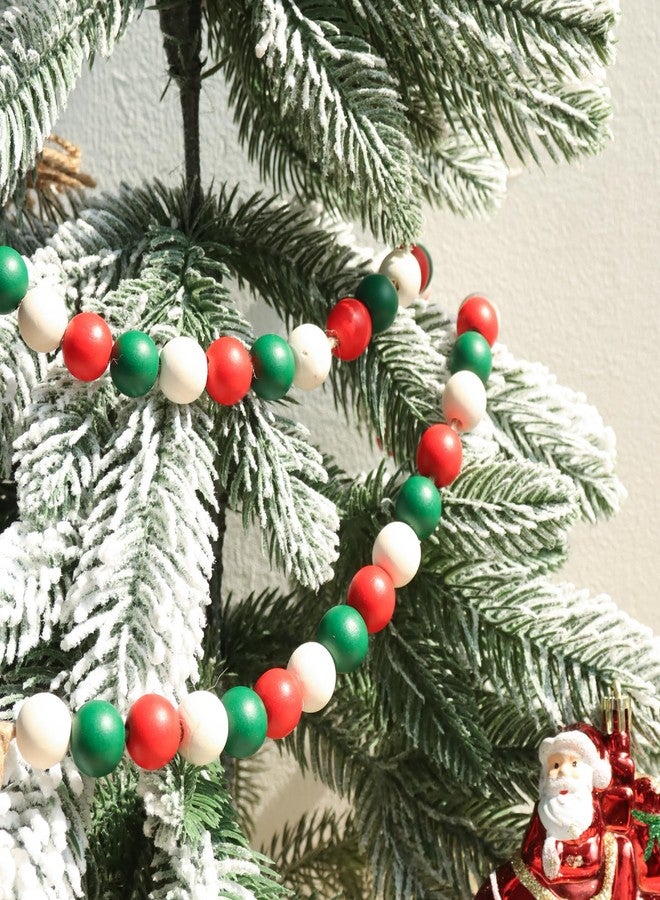 Meplait Christmas Wood Bead Garland,39in Farmhouse Beads with Tassels Tiered Tray Decor Wall Hanging Home Ornaments for Christmas Tree Decorations - Image 3
